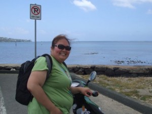 Koko Marina on a Moped
