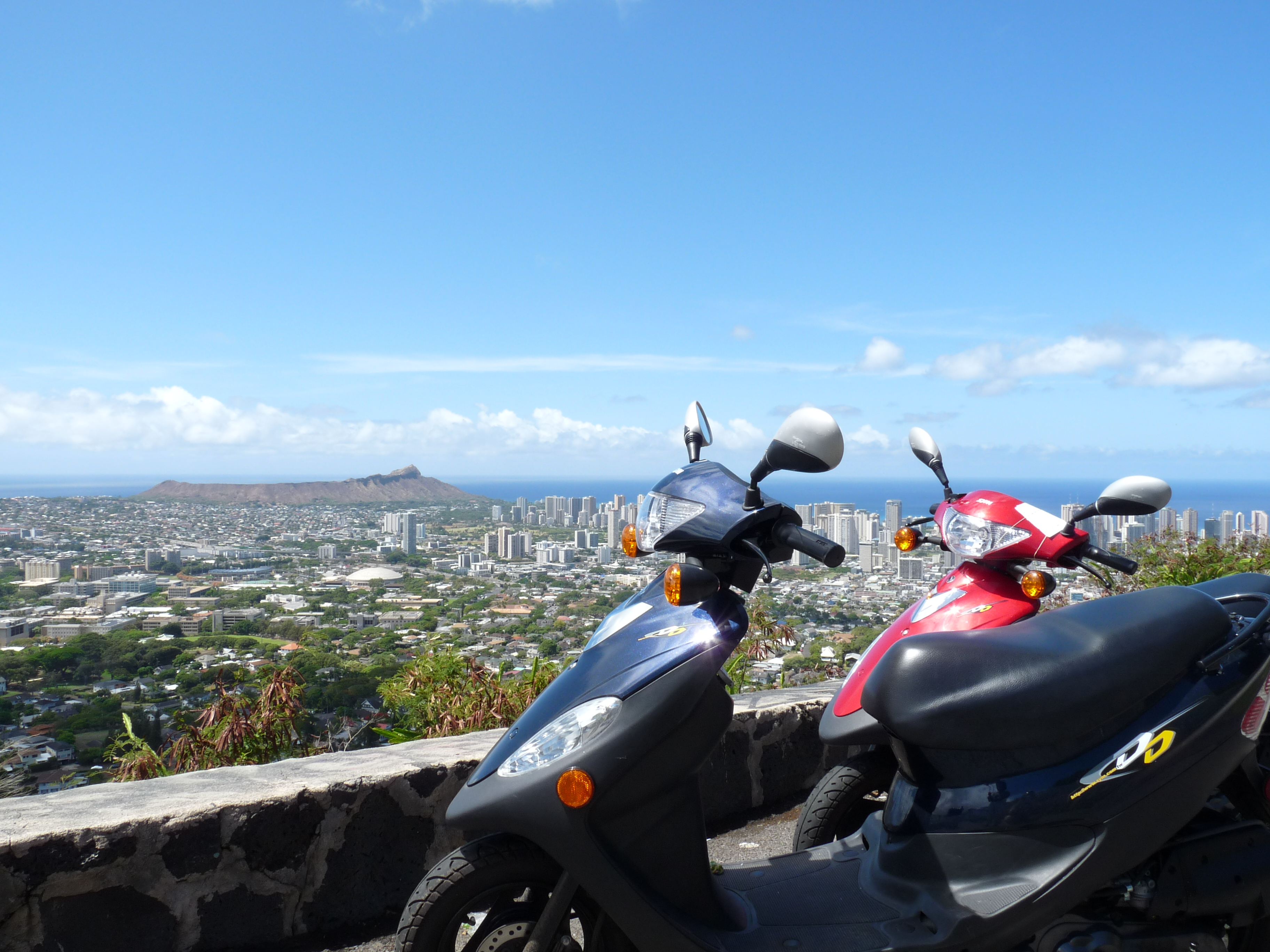 Adam's mopeds at Tantalus