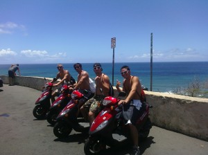 Mopeds at Diamond Head At Diamond Head Lookout