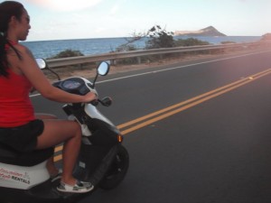 kim-on-a-scooter