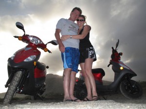 Dave and Lynn on scooters